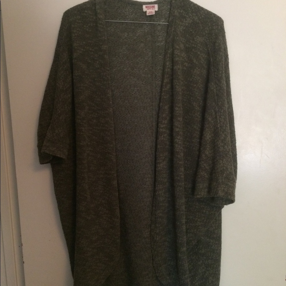Mossimo Green Short Sleeve Cardigan